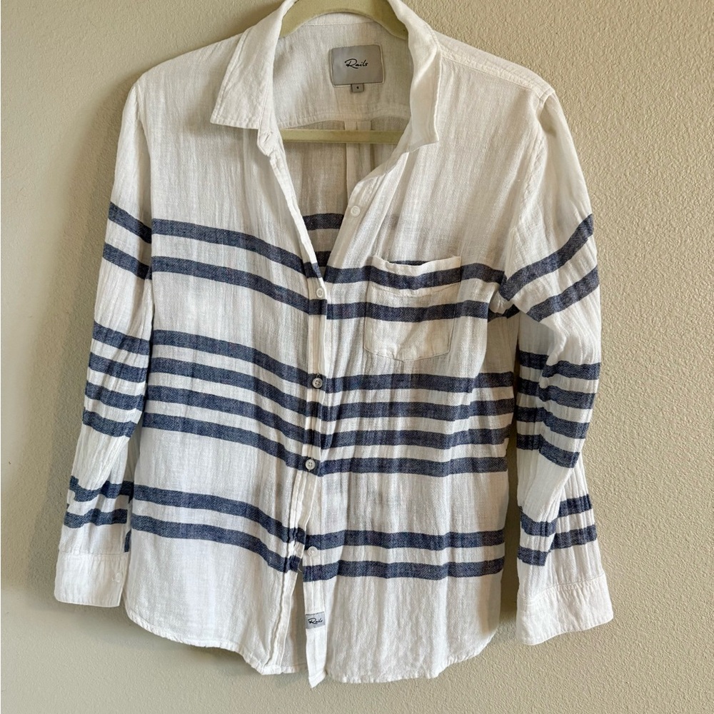Rails Striped Linen Top - Small